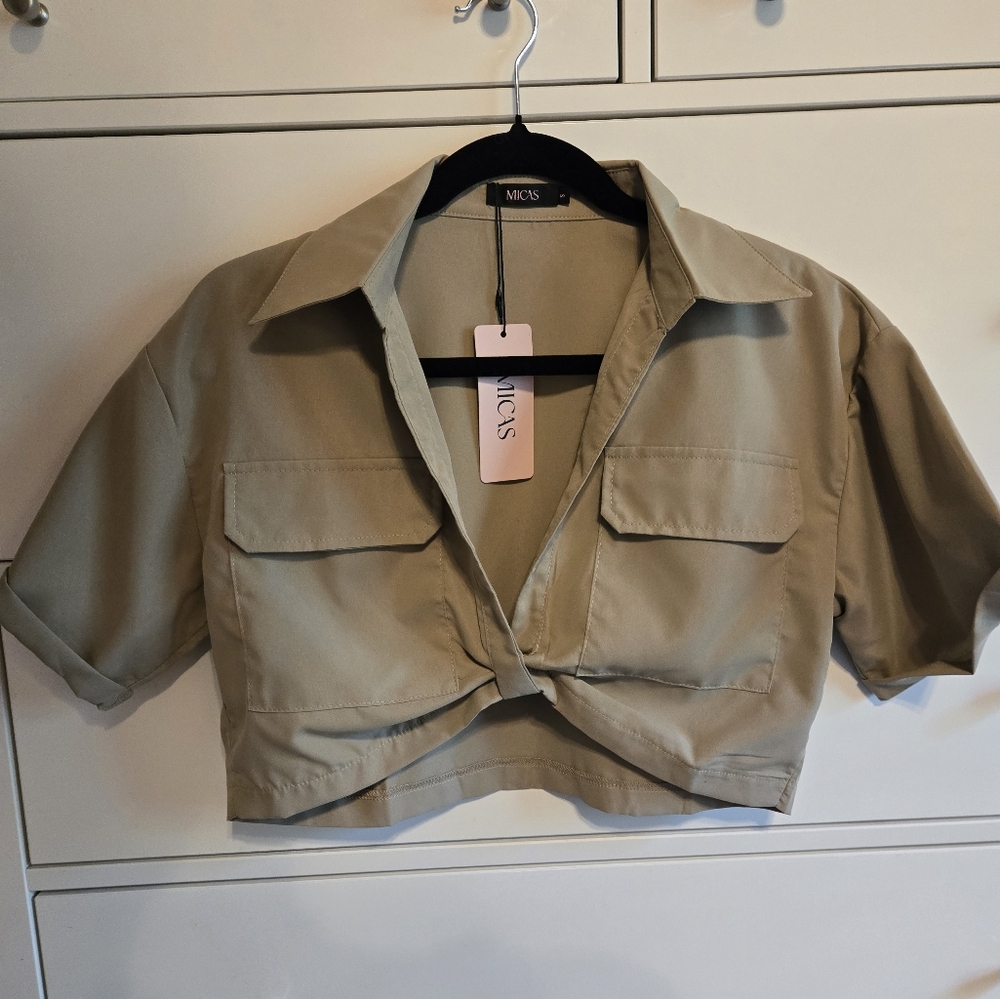 MICS Tan Crop Top for Women